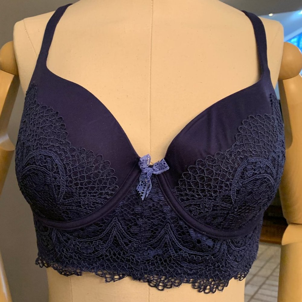 Victoria Secret Lightly Lined Demi Navy Blue 34D